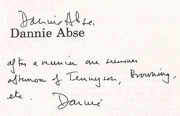 Dannie Abse signature