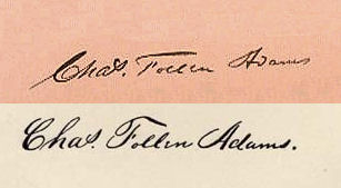 Charles Follen Adams signature