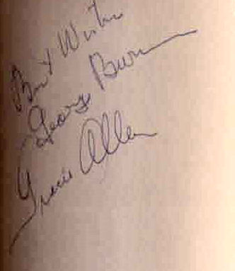 Gracie Allen signature