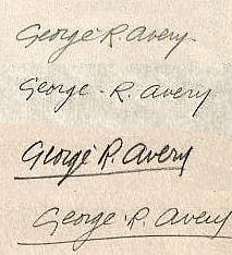 George R. Avery signature