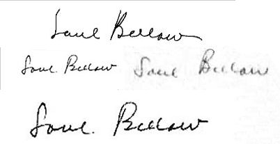 Saul Bellow signature
