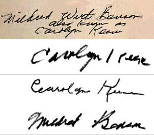 Mildred Wirt Benson signature