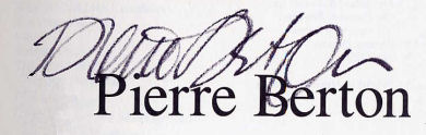 Pierre Berton signature