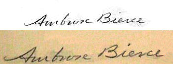 Ambrose Bierce signature