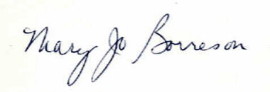 Mary Jo Borreson signature