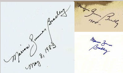 Marion Zimmer Bradley signature