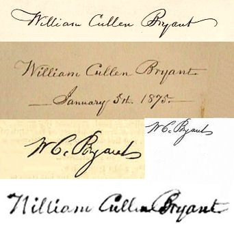 William Cullen Bryant signature
