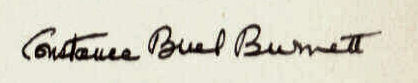 Constance Buel Burnett signature