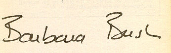 Barbara Bush signature