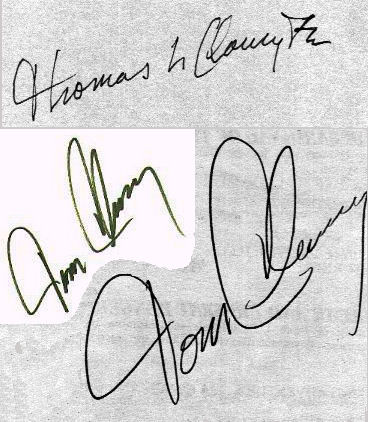 Tom Clancy signature
