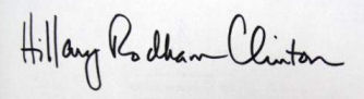 Hillary Rodham Clinton signature