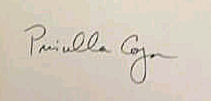 Priscilla Cogan signature