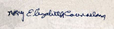 Mary Elizabeth Counselman signature