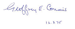 Geoffrey E. Cousins signature