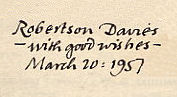 Robertson  Davies signature