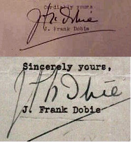 J. Frank  Dobie signature