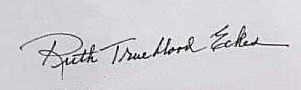 Ruth Trueblood  Eckes signature