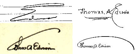 Thomas Alva  Edison signature