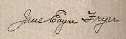 Jane Eayre  Fryer signature