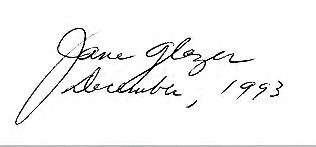 Jane  Glazer signature
