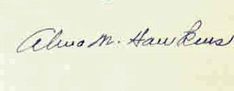 Alma M.  Hawkins signature