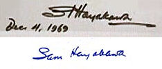 S. I.  Hayakawa signature