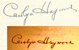 Carolyn  Haywood signature