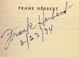 Frank  Herbert signature
