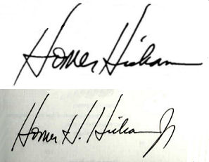 Homer H.  Hickam signature