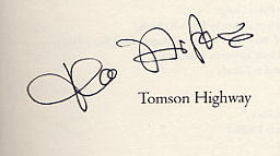 Tomson  Highway signature
