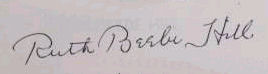 Ruth Beebe  Hill signature