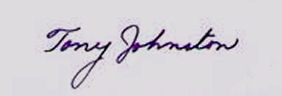 Tony  Johnston signature