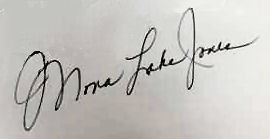 Mona Lake  Jones signature