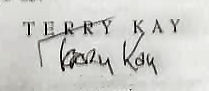 Terry  Kay signature