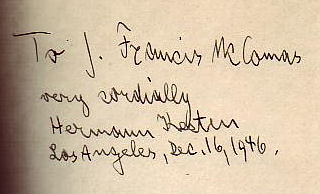 Hermann  Kesten signature