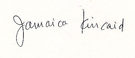 Jamaica  Kincaid signature