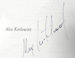 Alex  Kotlowitz signature