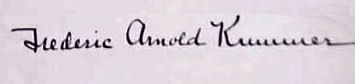 Frederic Arnold Kummer signature