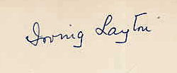 Irving  Layton signature
