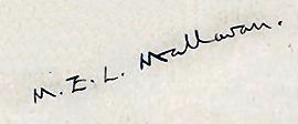 Max Edgar Lucien  Mallowan signature