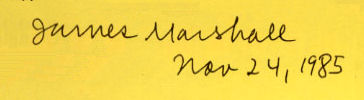 James  Marshall signature