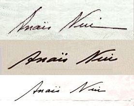 Anais  Nin signature