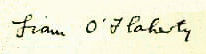 Liam  O'Flaherty signature