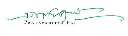 Pratapaditya  Pal signature