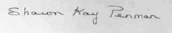 Sharon Kay  Penman signature
