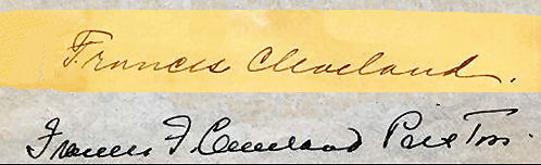 Frances Cleveland  Preston signature