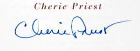 Cherie  Priest signature