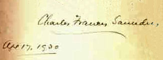 Charles Francis  Saunders signature