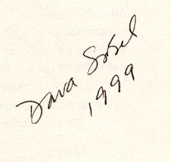 Dava  Sobel signature