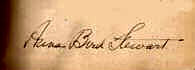 Anna Bird Stewart signature